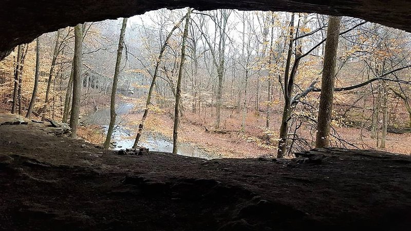 Taking a break in Saltpeter Cave.