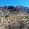 Looking east from the trail towards the Franklin Mountains