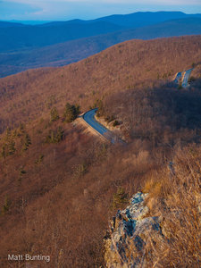 Sunset overlooking Skyline Drive from Passamaquoddy trail