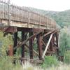 View of railroad trestle.