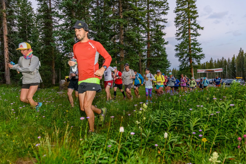 Racers heading out on the Grand Mesa Ultras.