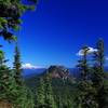 Mount Rainier and Sawtooth Mountain from above the saddle