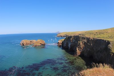 Scorpion Rock and Santa Cruz coastline.