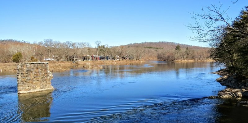 A late winter view of the Prices Landing section of East Stroudsberg, PA, from the New Jersey side of the Delaware River