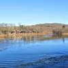 A late winter view of the Prices Landing section of East Stroudsberg, PA, from the New Jersey side of the Delaware River