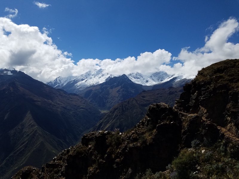 Crossing the highest pass at 13,500 feet (with several glaciated peaks in the background!)