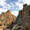 Tall rock formations in the Valley of the Moon