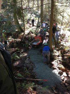 Graveling the trail.