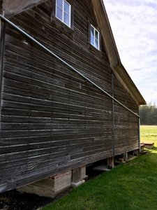 The side of the house.