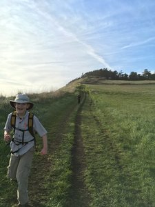 Running down the trail.