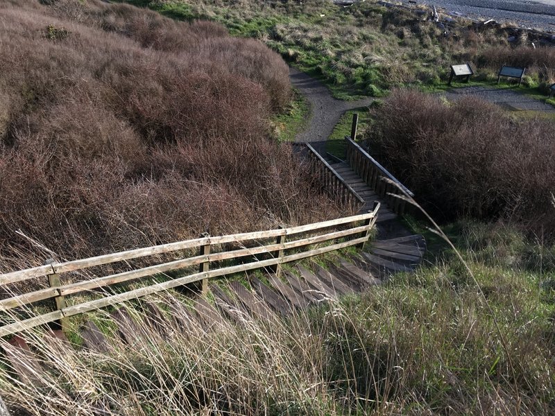 Stairs leading up/down the bluff.