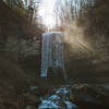 The second of three waterfalls that can be seen just off the trailhead for the West Rim Loop trail. This one can be seen when hiking down into the gorge trail.