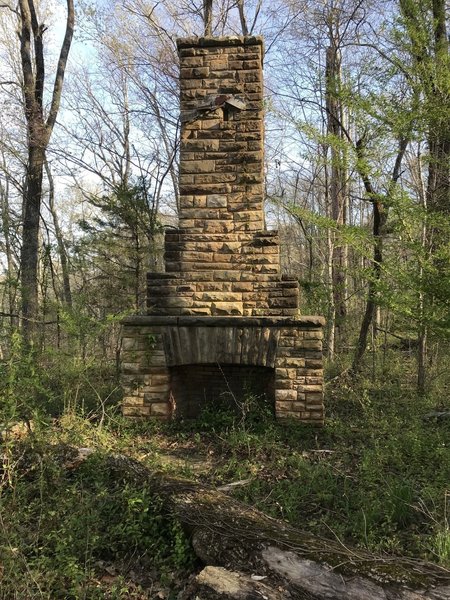 One of the chimneys left where a 1930s era shelter was. About a half mile from the starting point.