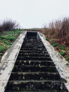 Stairs up the hill to a room.