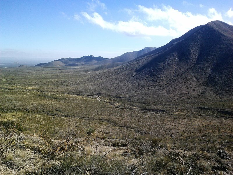 View of  Franklin Mountains from the trail