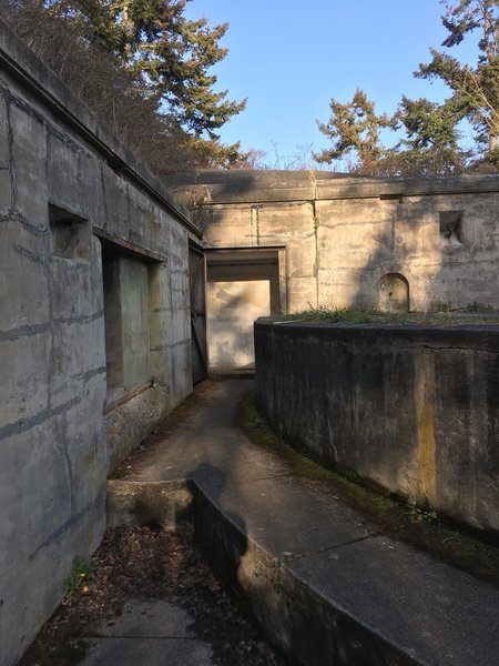 Looking at a tunnel into the battery.