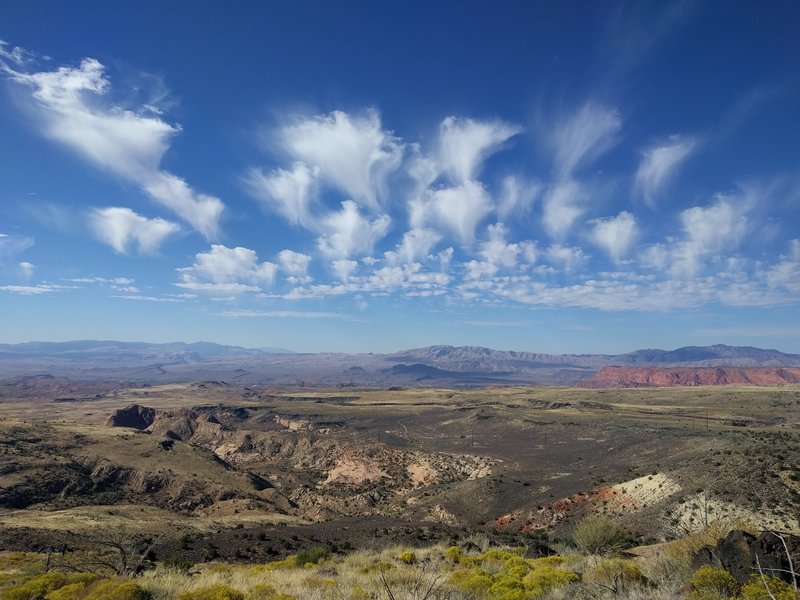 Looking west toward Ivins, ghostly clouds