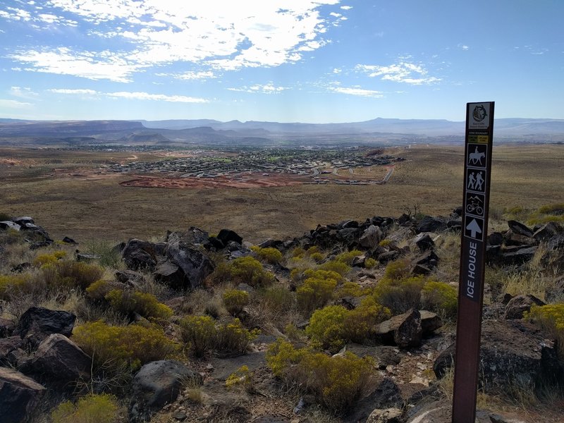 View down onto North Green Springs Dr from Icehouse Mesa