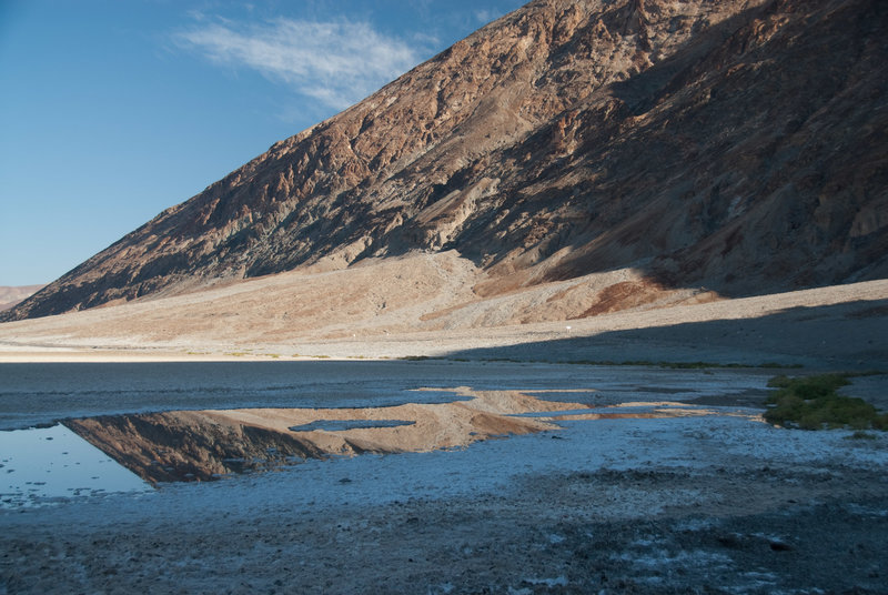 Still water in Bad Water Basin offering some nice reflections of Amagosa Range. Just don't drink it