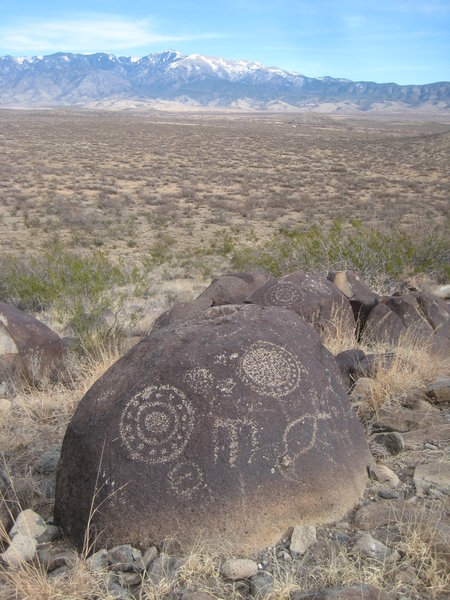 View of Petroglyphs and Sacramento Mountains