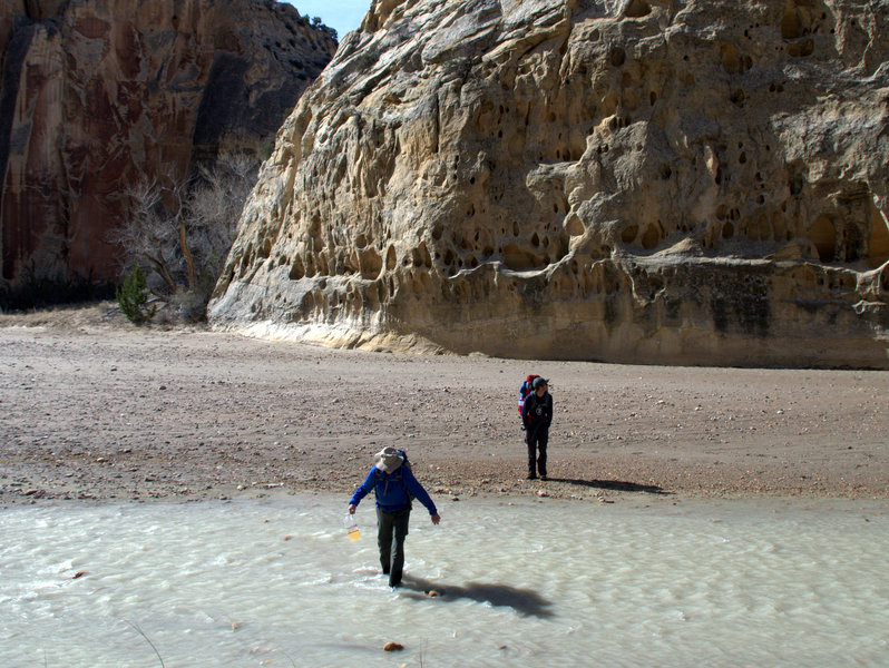 Heading upstream along (and in) the Paria River