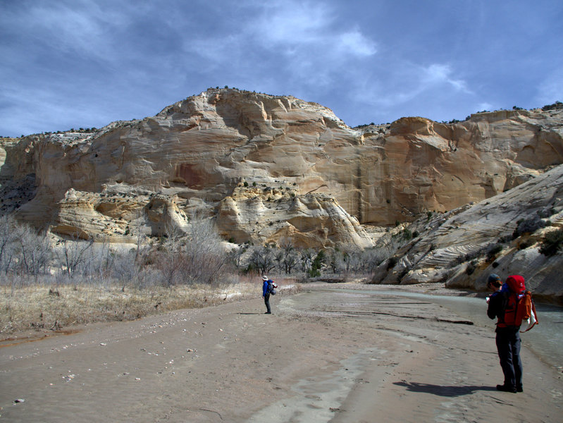 Walking a beach along the Paria River