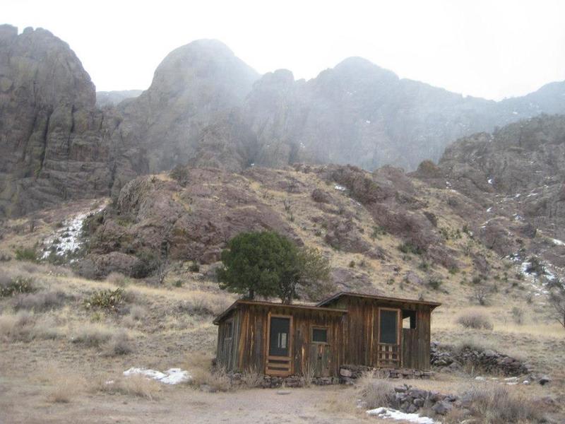 Winter view of the Organ Mountains from the trail