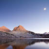 Sapphire Twilight: Mt. Fisk, Mt. Huxley, and Sapphire Lake at twilight. Evolution Basin, Kings Canyon National Park, California.