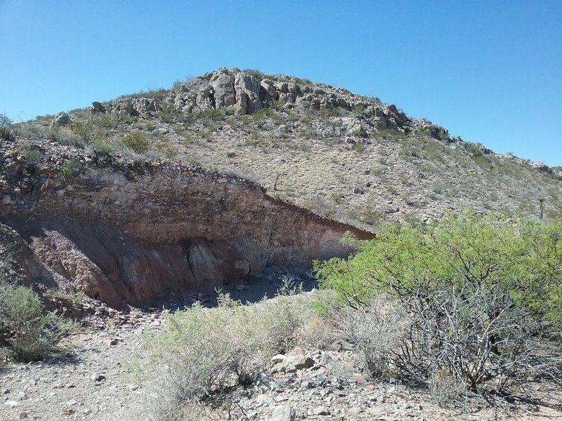 View of little Tin Mine Hill from trail.