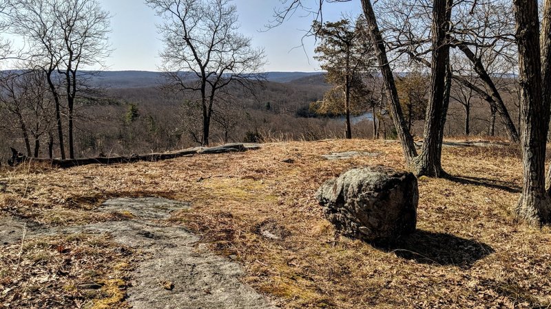 A distant, early spring glimpse of Little Long Pond just off Dunning Trail in Harriman State Park