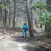 Mom hiking along the trail