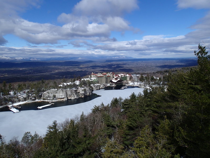 Mohonk Mountain House on the descent