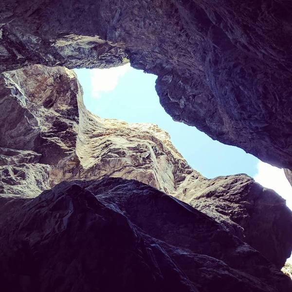 Zapata Falls - Looking up from base of falls