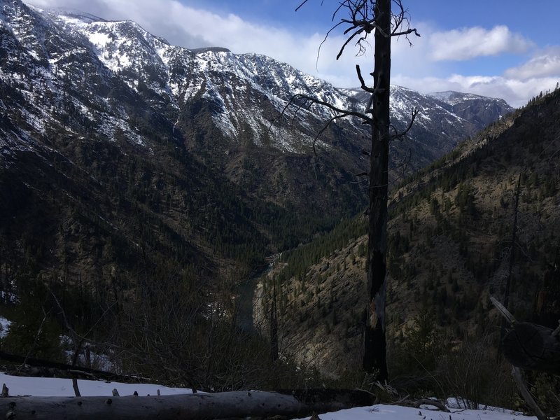 Looking down at the river from Icicle Ridge