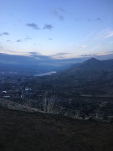 Looking over Wenatchee and the Columbia River on the climb up Saddlerock
