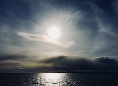 The sun over the water, what an amazing sight.