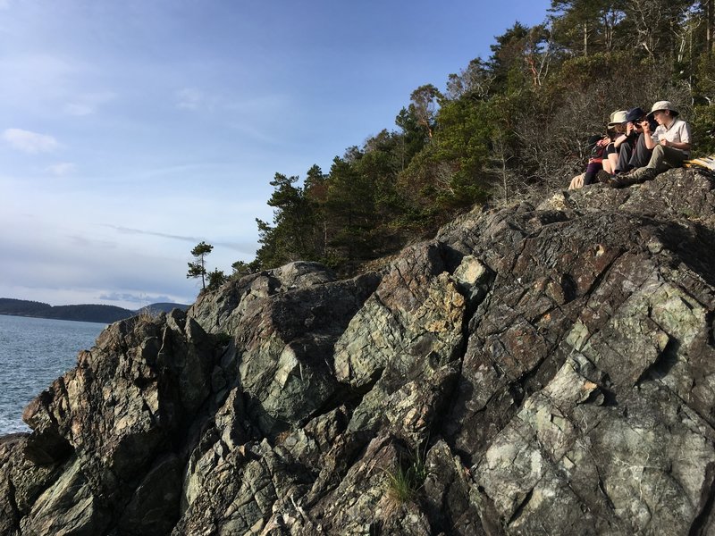 Looking along the point.