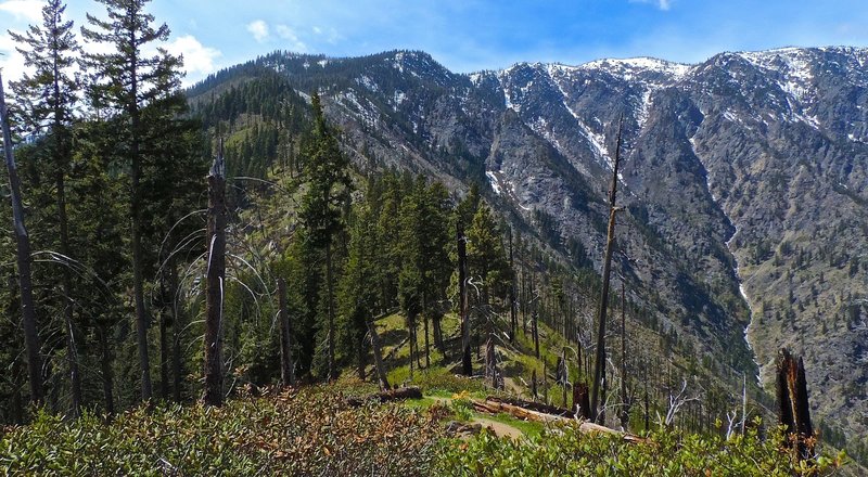 Looking back up at the upper Icicle Ridge.