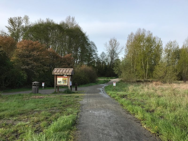 View of the nice gravel path at the start of the walk.