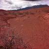 Looking up the sand hill to the top of the view.