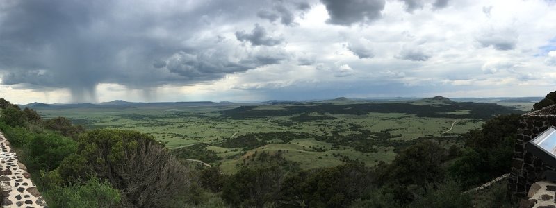 A panorama of the gorgeous area that surrounds the volcano.