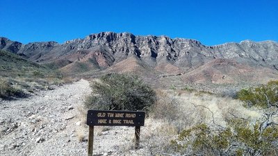 About midway on the trail and view of the Franklin Mountains.