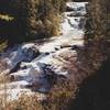 View of Triple Falls in the winter