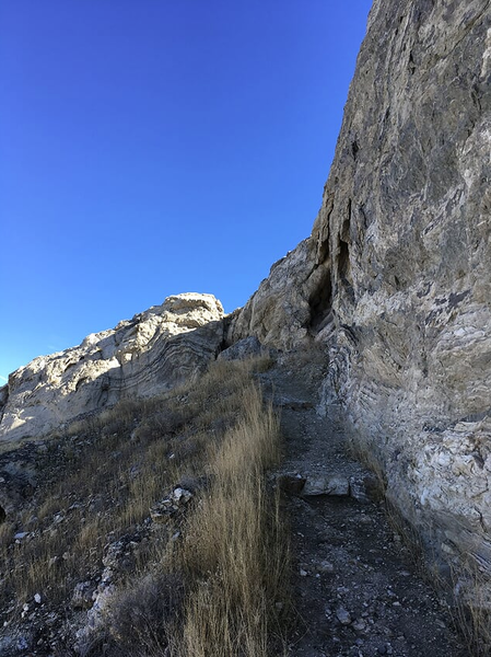 Looking back to the cave from the trail