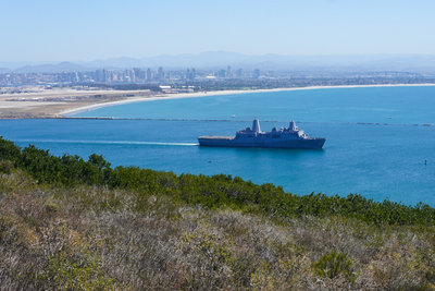 Bayside Trail is a great place to rest and view the local navy fleet with many ships, subs, jets, and helicopters frequenting the skies and waterways.
