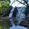 Manmade falls at the dam.