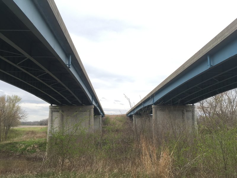 Passing under I-35, east of Ottawa.