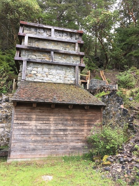 The lime kiln as it is in the process of being restored.