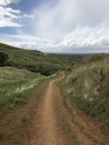 The trail not long before coming back to the gravel road.