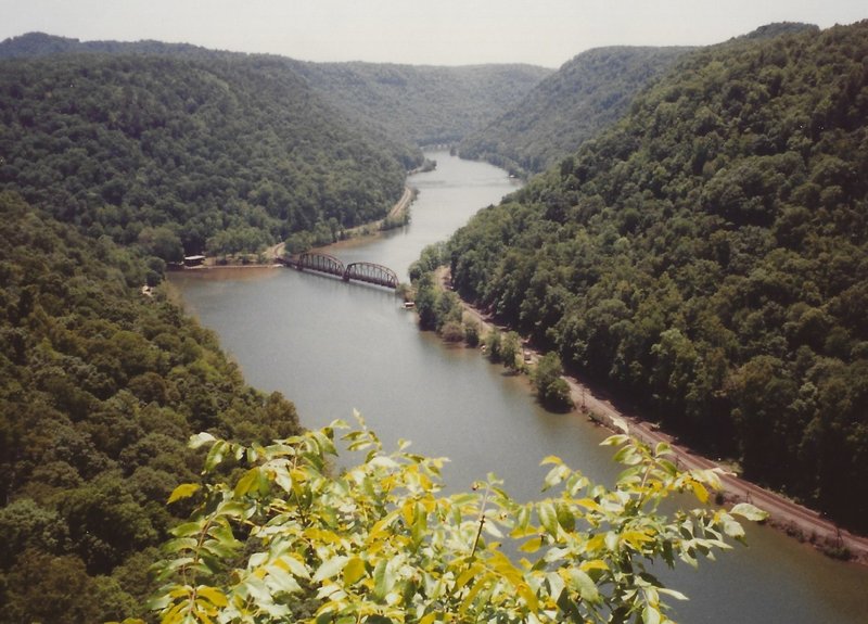 View of Hawk's Nest Lake from the scenic overlook.